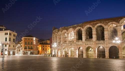 Photography Verona - Arena and Piazza Bra in dusk