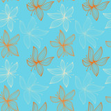 Beautiful seamless floral pattern with lily