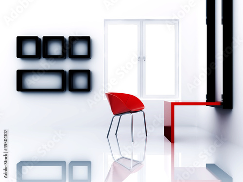 empty light room with chair...