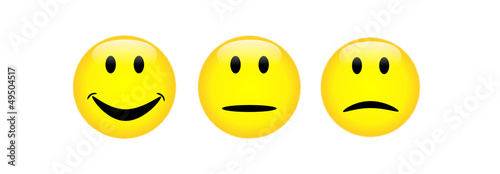 Gesichtsausdrücke positiv, neutral, negativ