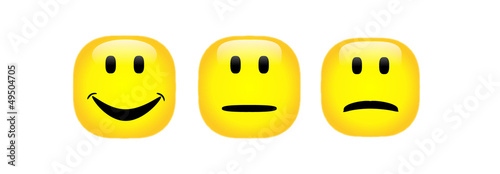 Gesichtsausdrücke positiv, neutral, negativ