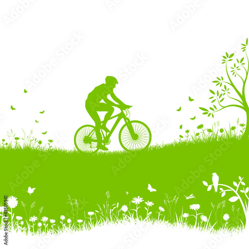 Radfahrer Natur Wiese