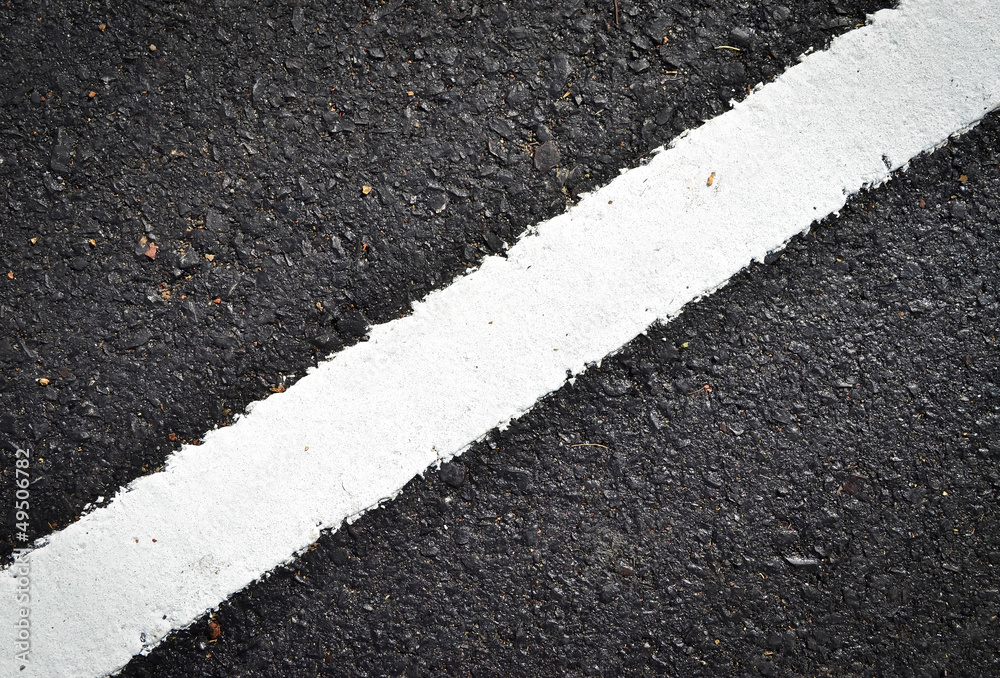 Fototapeta premium new white line on the road texture
