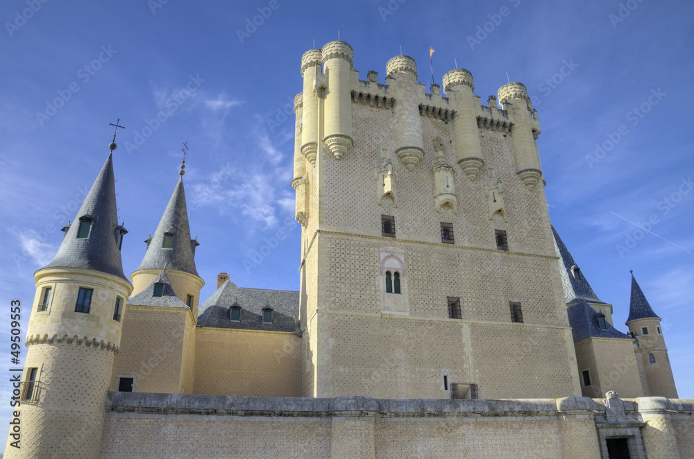 Segovia Alcazar Castle. Ancient Royal palace in Segovia Spain.