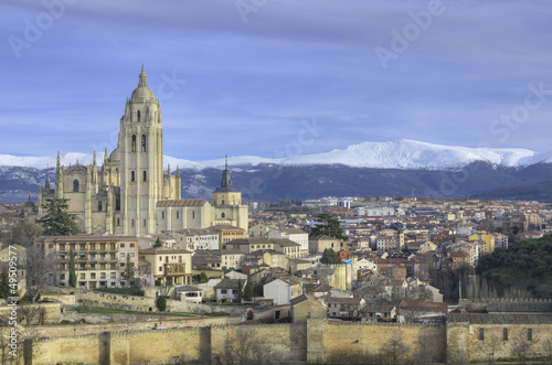 Segovia cityscape. Famous Spanish Landmark