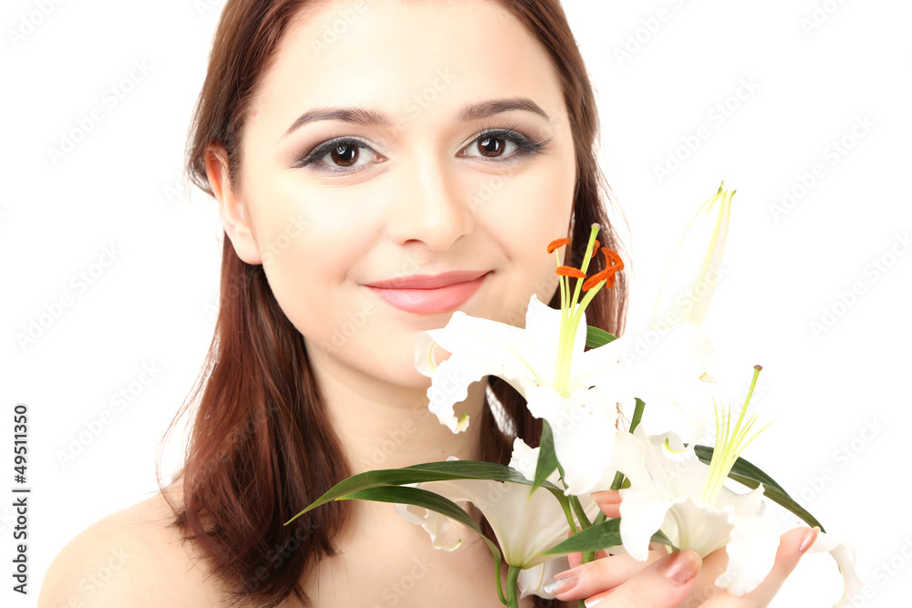 Portrait of beautiful young woman with glamour make up and Portrait of beautiful young woman with glamour make up and