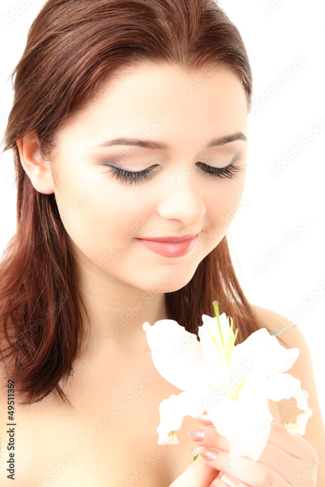 Portrait of beautiful young woman with glamour make up and Portrait of beautiful young woman with glamour make up and