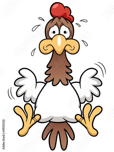 illustration of Cartoon Cock scared
