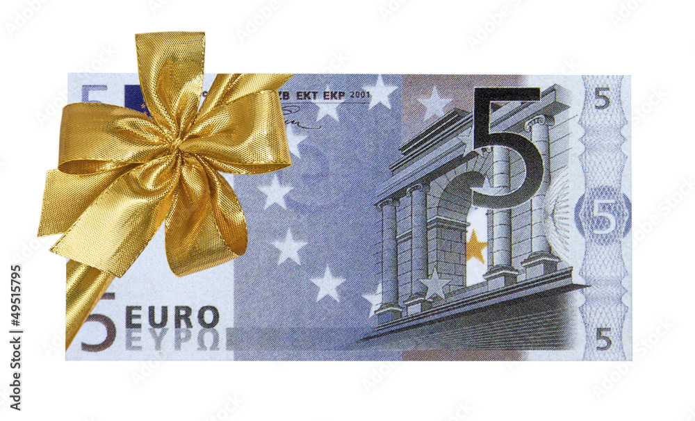 billet cadeau de 5 euros Stock Photo