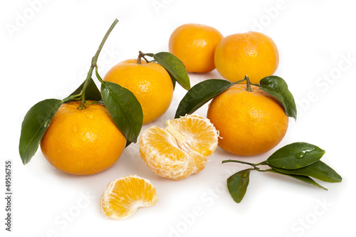 Fresh orange mandarins isolated