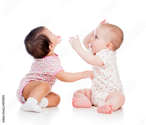 Funny babies girls playing ...