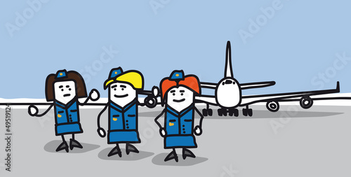3 hôtesses de l'air