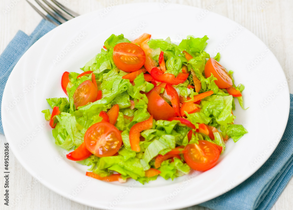 fresh vegetable salad on plate