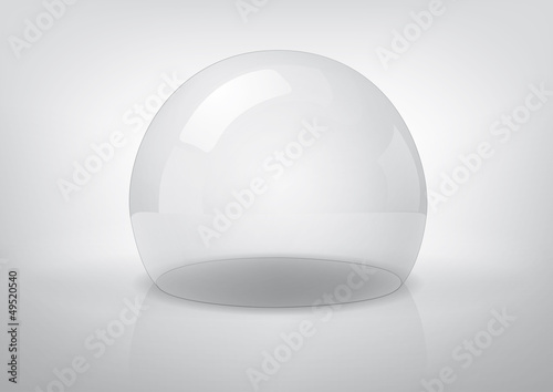Vector transparent semi-sphere, specks of light and reflections
