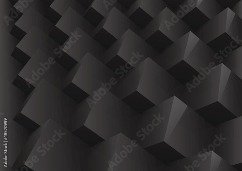 Abstract geometric black background stacked cube