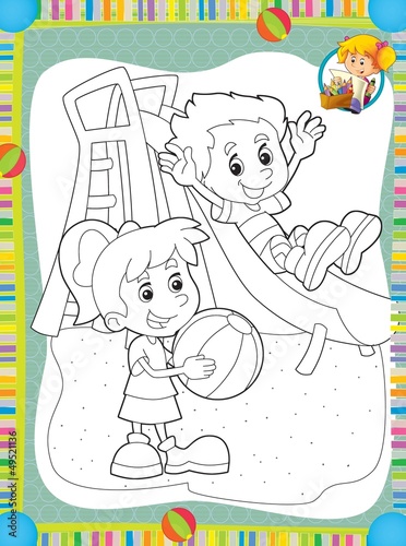 The page with exercises for kids - coloring book