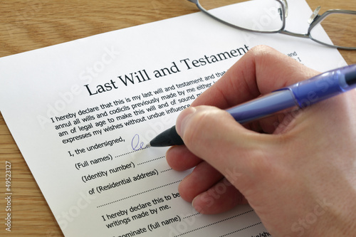 Signing Last Will and Testament photo