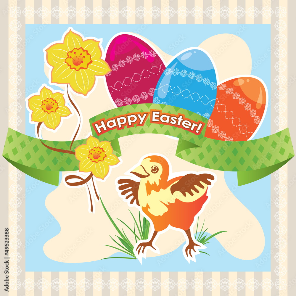 Fototapeta premium Easter greeting card