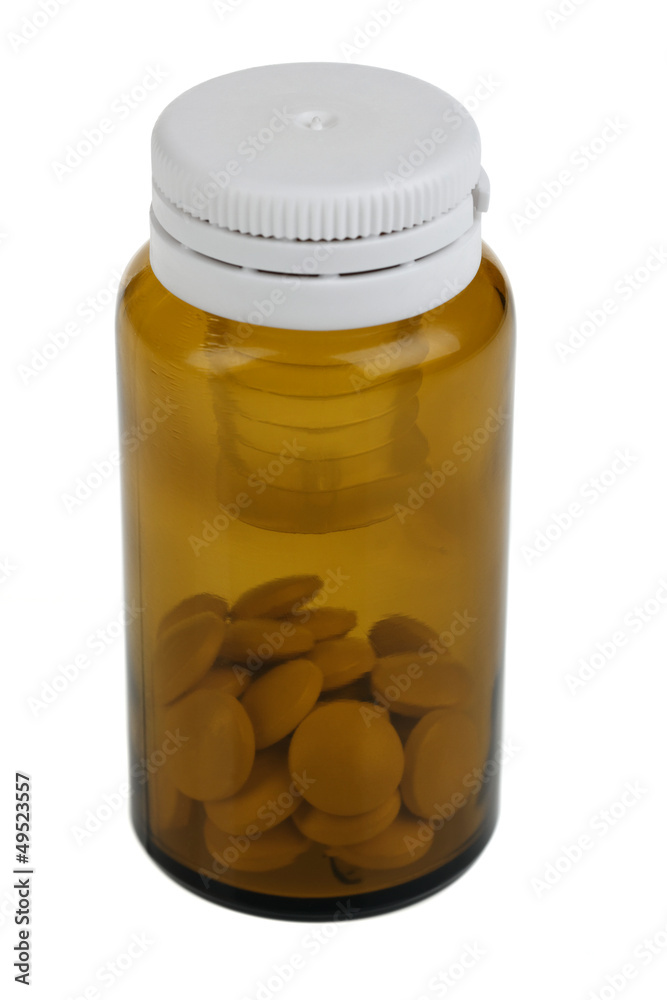 Closed jar with pills Closed jar with pills