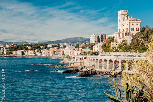 View of  Genoa, port city in northern Italy photo