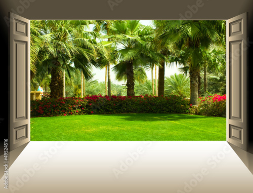 Doors open to a beautiful landscape