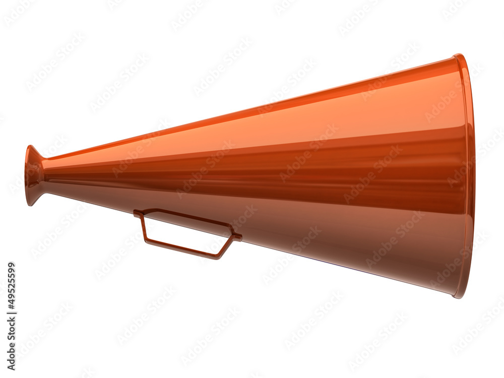 Orange megaphone icon on white background Stock Illustration | Adobe Stock