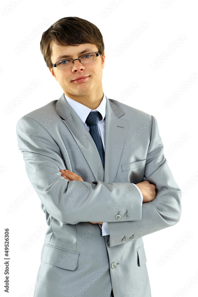 Serious businessman with glasses and folded arms Serious businessman with glasses and folded arms