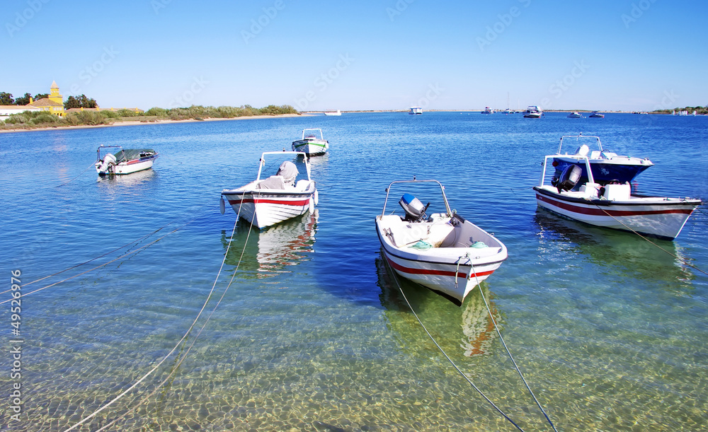 fishing boats at Tavira bay