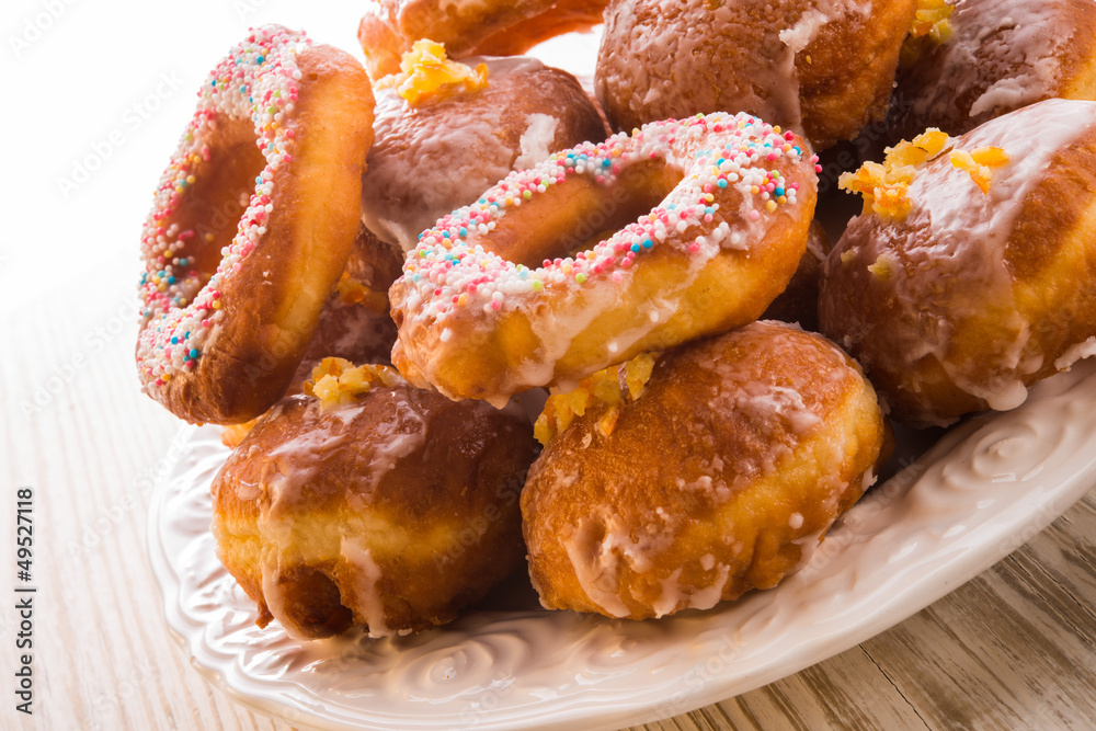 bismarck doughnuts on a plate