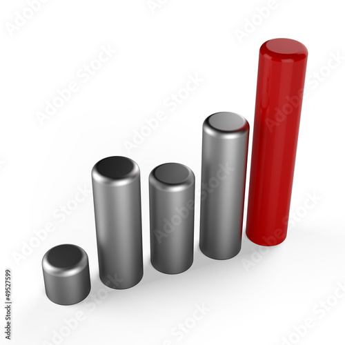 3D cylinder bar chart... 3D business info graphic bar...