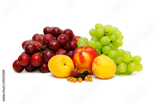 Fresh fruits isolated on white background