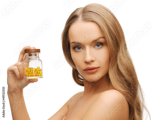 woman with vitamins