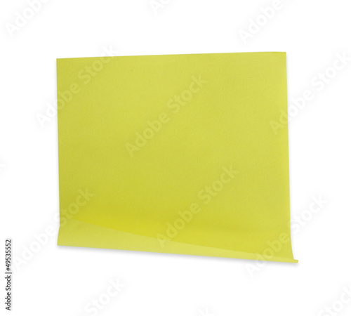 yollow paper note isolated on white background