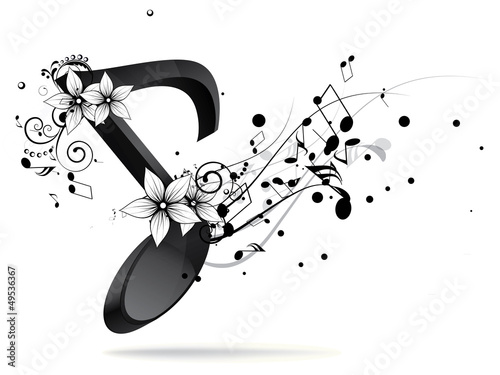 Abstract design background with colourful music notes
