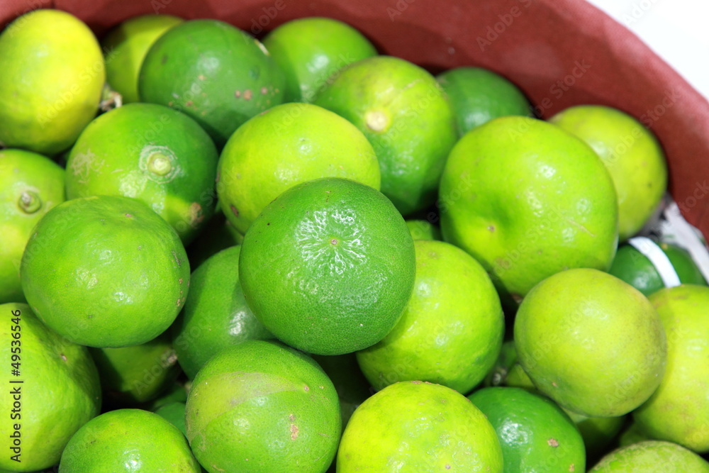 limes in a basket