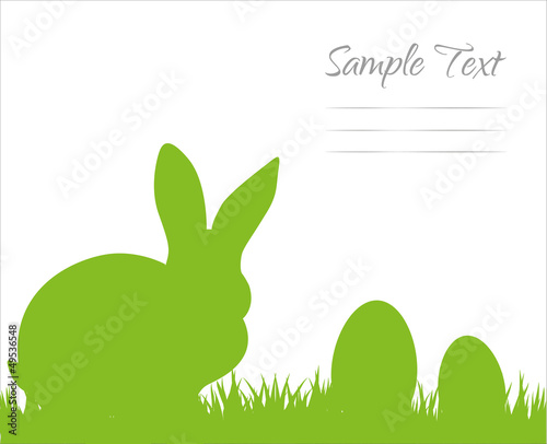 Ostern Silhouette - Osterhase und Ostereier im Gras