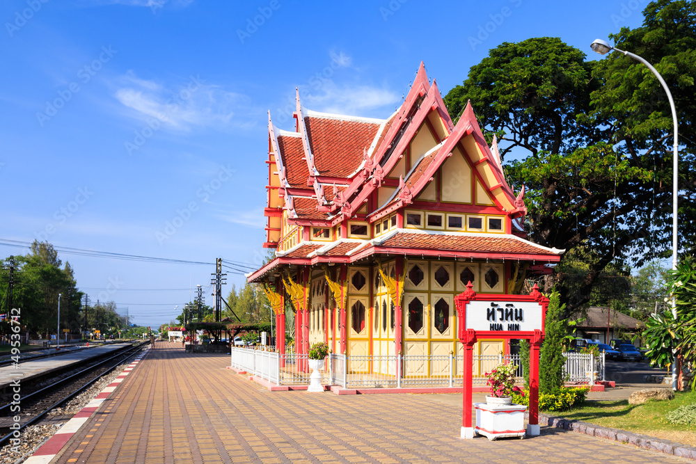 Royal pavilion at hua hin railway station, Prachuap Khiri Khan, Royal pavilion at hua hin railway station, Prachuap Khiri Khan,