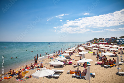 Fototapeta Naklejka Na Ścianę i Meble -  Byala beautiful sandy beach on the Black Sea in Bulgaria.