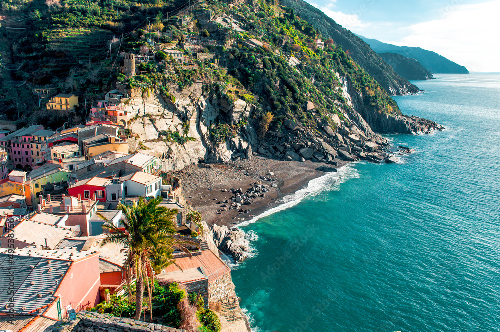 View of Vernazza seaside. Italy