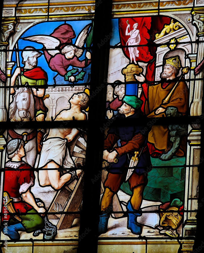 Christian Martyr - Stained Glass at the Church of Honfleur