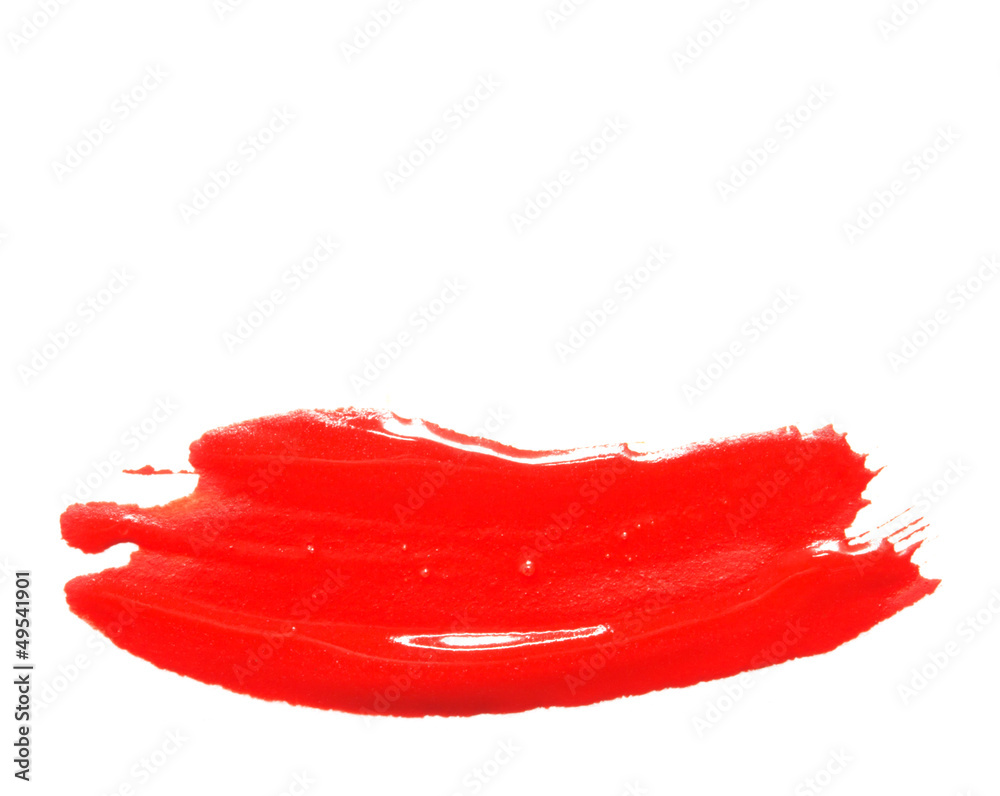red gouache on white background. red gouache on white background.