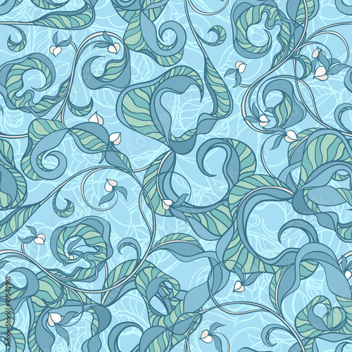 floral abstract blue pattern