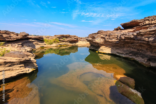 Sam-Pan-Bok Grand Canyon, Amazing of rock in Mekong river ,Ubonr