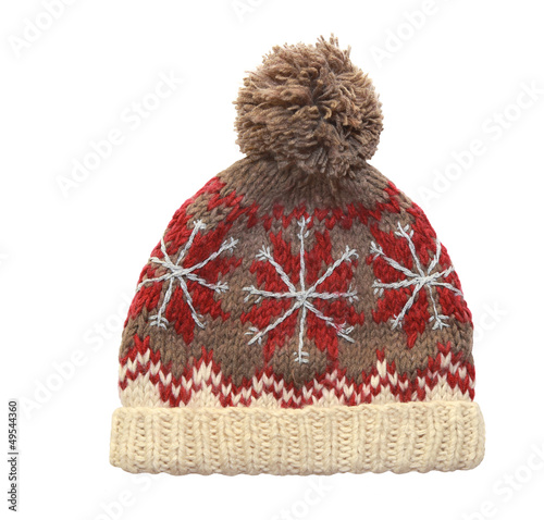 winter cap on whaite background photo