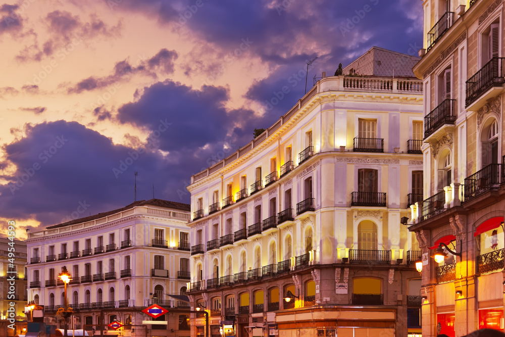 Madrid Spain at sunset