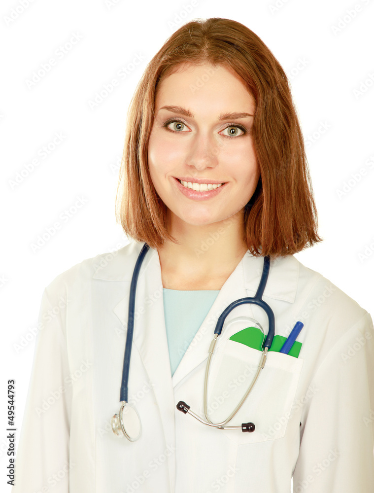 Smiling medical doctor woman with stethoscope Smiling medical doctor woman with stethoscope