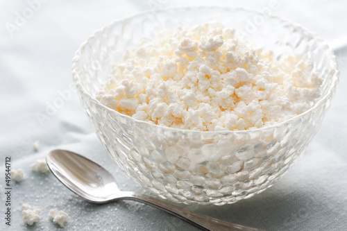 Bowl of creamy cottage cheese