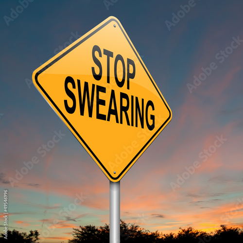 No swearing sign.