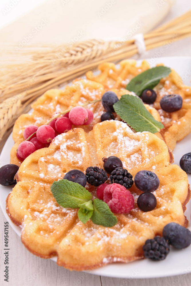 waffles with berries fruits waffles with berries fruits