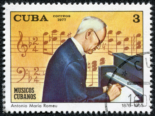 stamp printed in the CUBA, shows Antonio Maeia Romeu photo